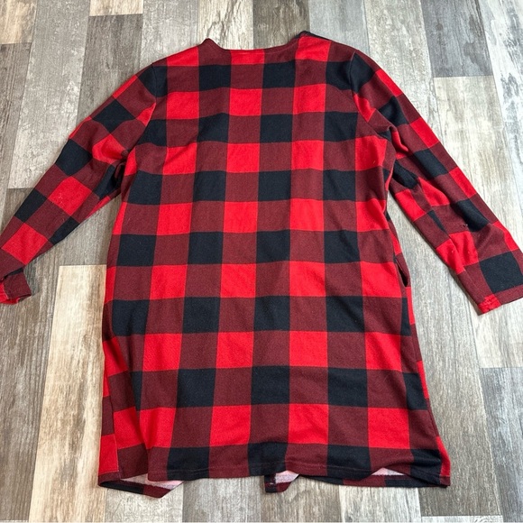 2XL Women’s Red Flannel Cardigan, Button Down - Picture 6 of 6